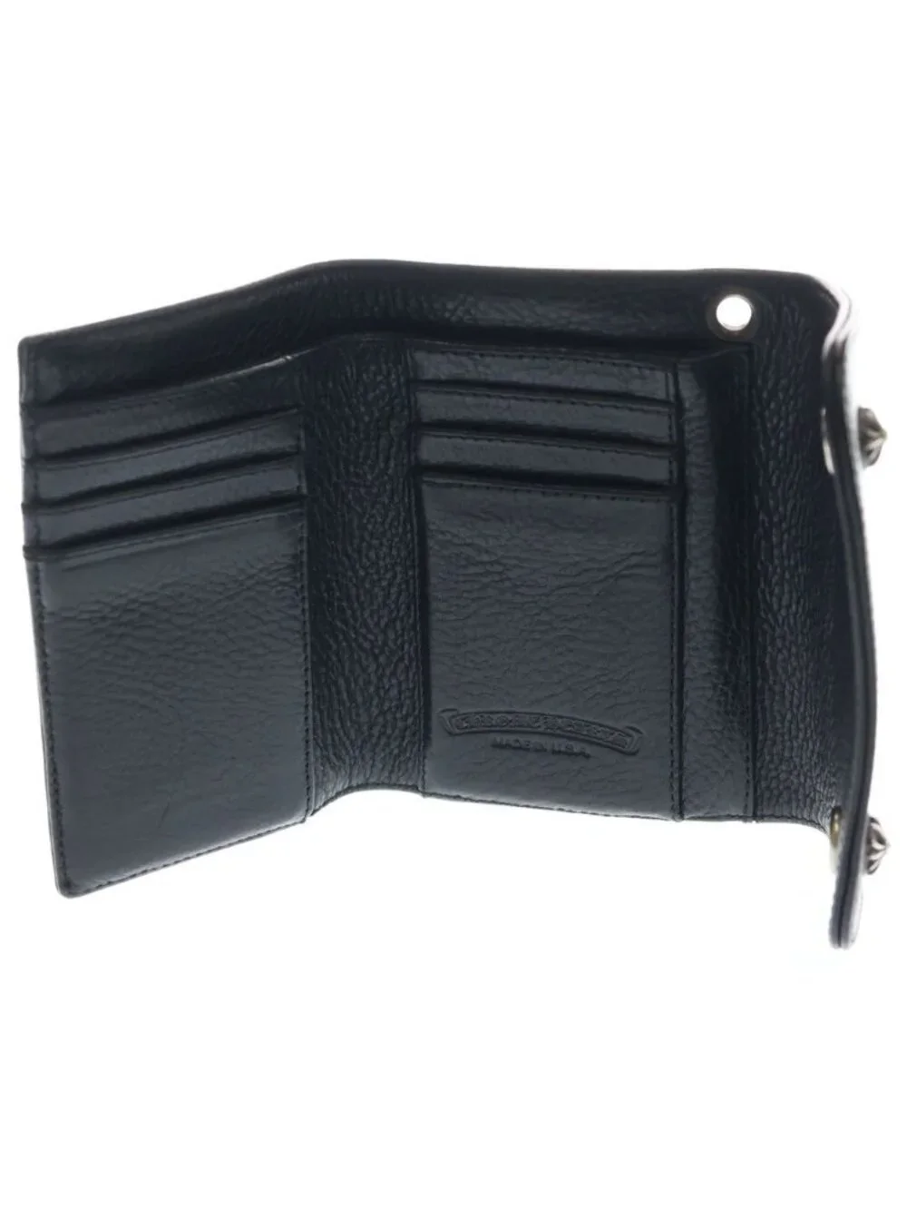 Chrome Hearts Wave Mini Leather Wallet Black